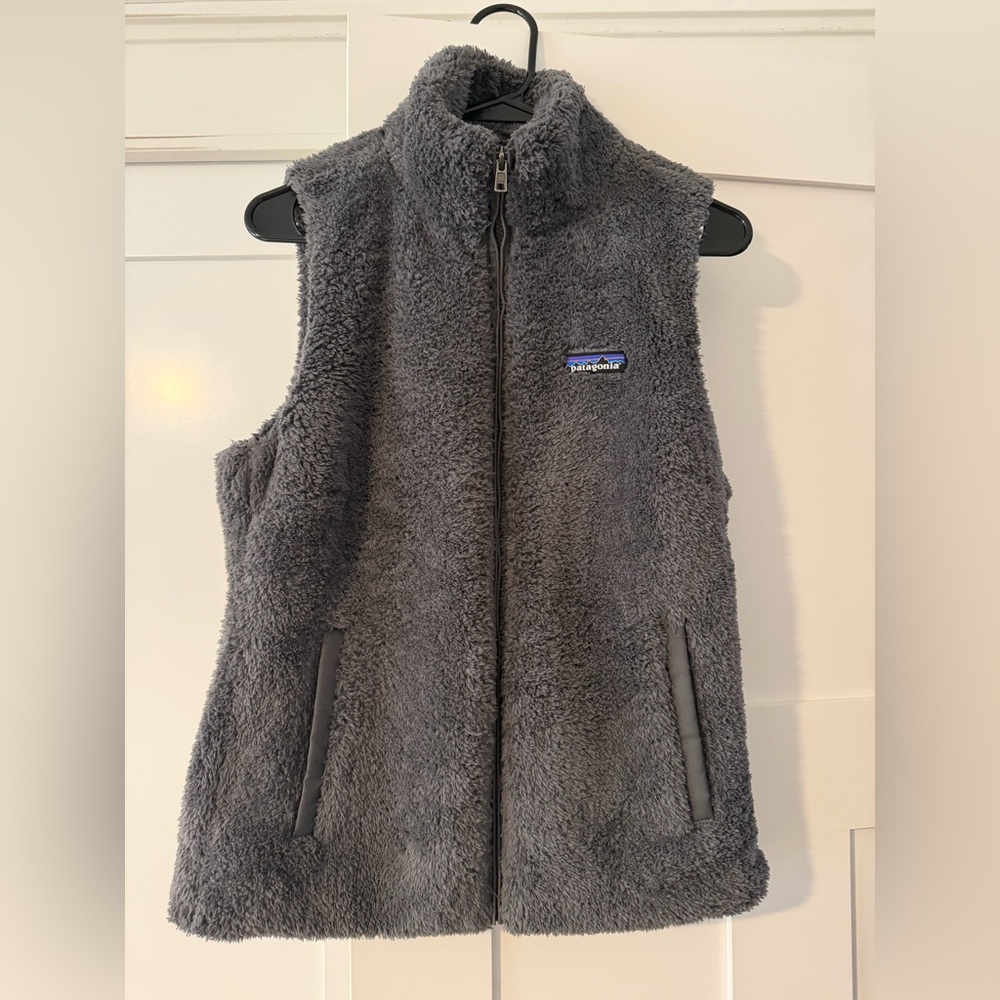 Patagonia Charcoal Fleece Vest - Plush Zip Front